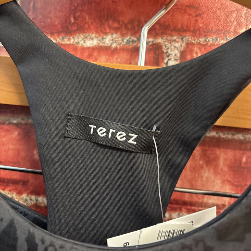Terez Workout Tank and Shorts Set Snake Pattern Black Ladies Size S