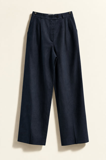 Burberry London Trousers Linen Black Ladies Size 28