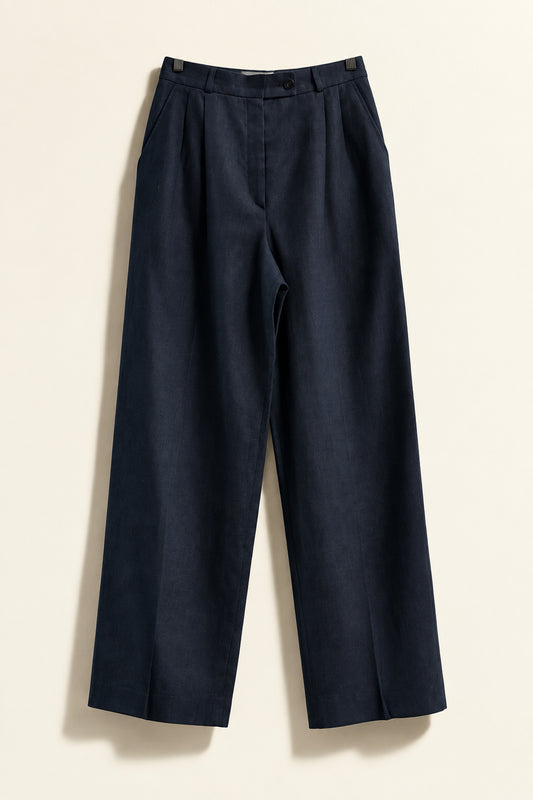 Burberry London Trousers Linen Black Ladies Size 28