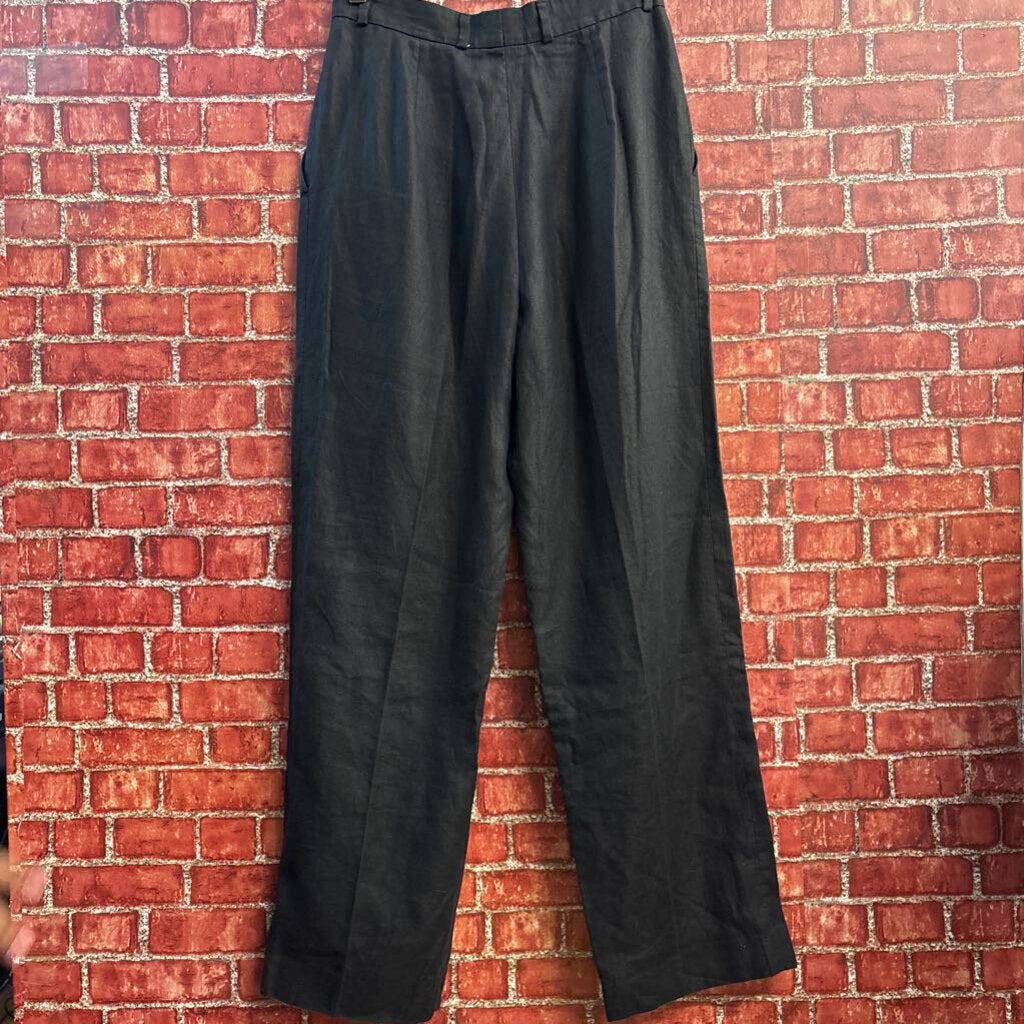 Burberry London Trousers Linen Black Ladies Size 28