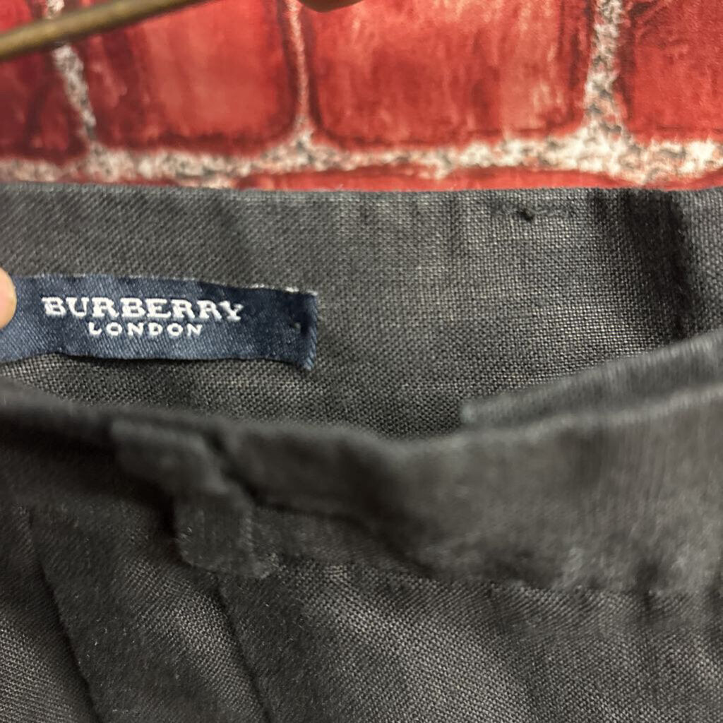 Burberry London Trousers Linen Black Ladies Size 28