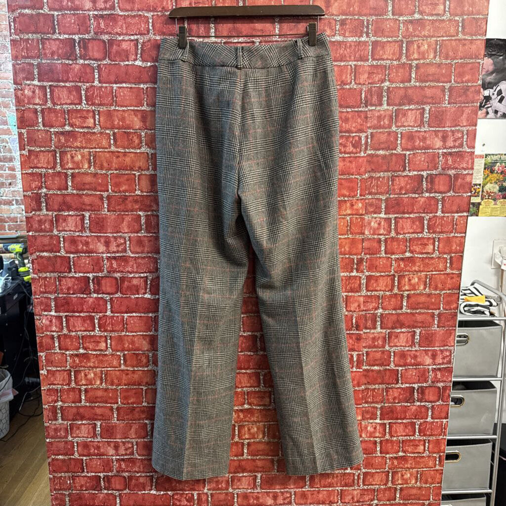 Lauren Ralph Lauren Trousers Plaid Wool Blend Brown/Red Ladies Size 8
