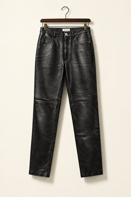 Hugo Buscati Vintage Leather Pants Black Ladies Size 29
