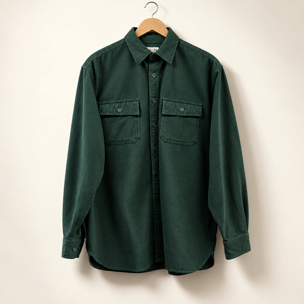 LL Bean Vintage Flannel Dark Green Men’s Size L