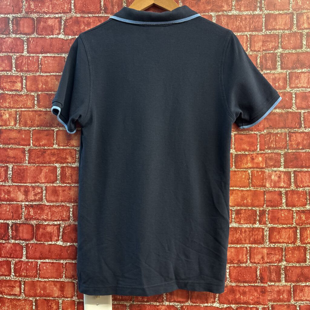 Pyscho Buny Prima Cotton Polo Shirt Navy/Light Blue/Orange Men’s Size 3`