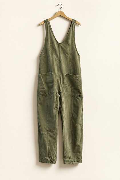 We The Free Overalls Front Pockets Front Pockets Olive Ladies Size S