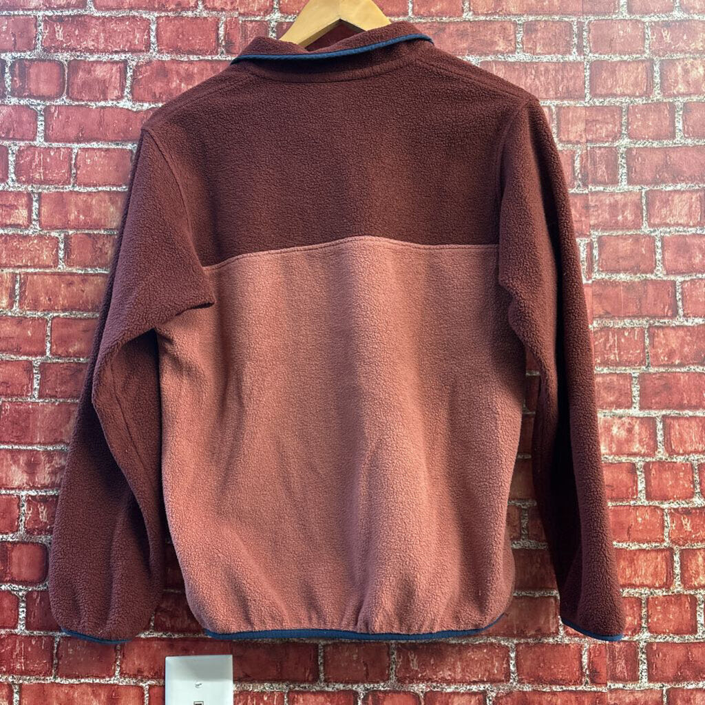 Patagonia Long Sleeve Fleece Polo Maroon/Mauve Ladies Size S