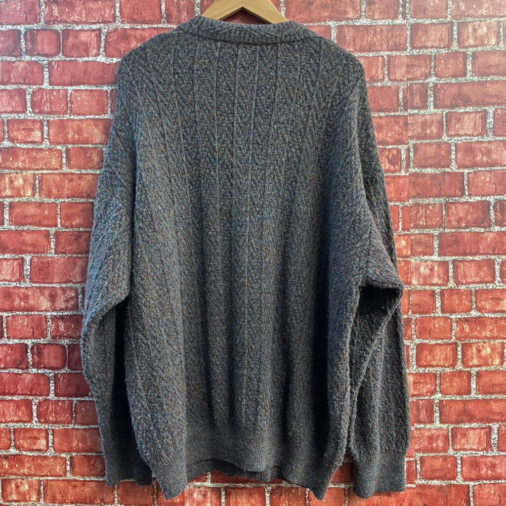 Vintage Example by Missoni Cable Knit Buttoned Cardigan Grey/Purple/Blue/Multi Size L