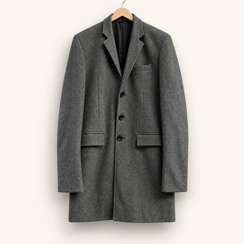 Unbranded Tailored Overcoat Mid-Length Wool Grey