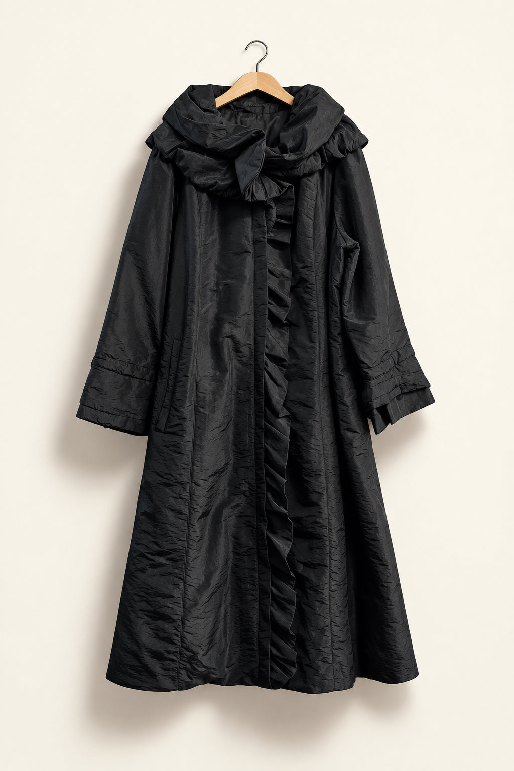 Dennis Basso Trench Coat Black Ladies Size XXL