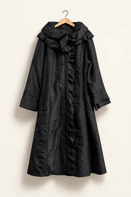 Dennis Basso Trench Coat Black Ladies Size XXL