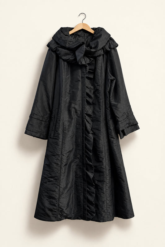 Dennis Basso Trench Coat Black Ladies Size XXL