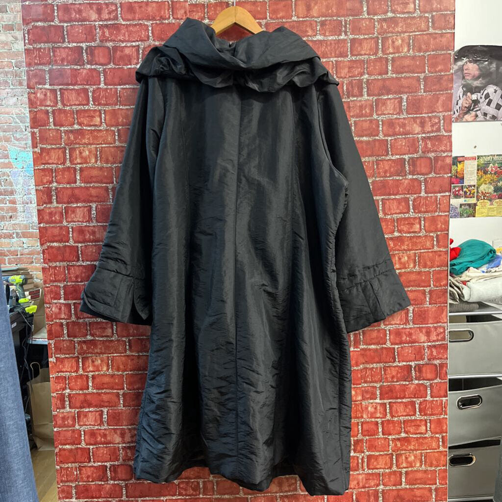 Dennis Basso Trench Coat Black Ladies Size XXL
