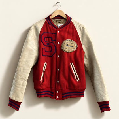 Unbranded Leather-man Bomber Red/Cream Men’s Size L