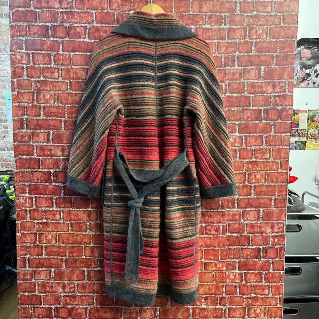 J. Jill Vintage Knit Sweater Dress Red/Brown/Beige Ladies Size L