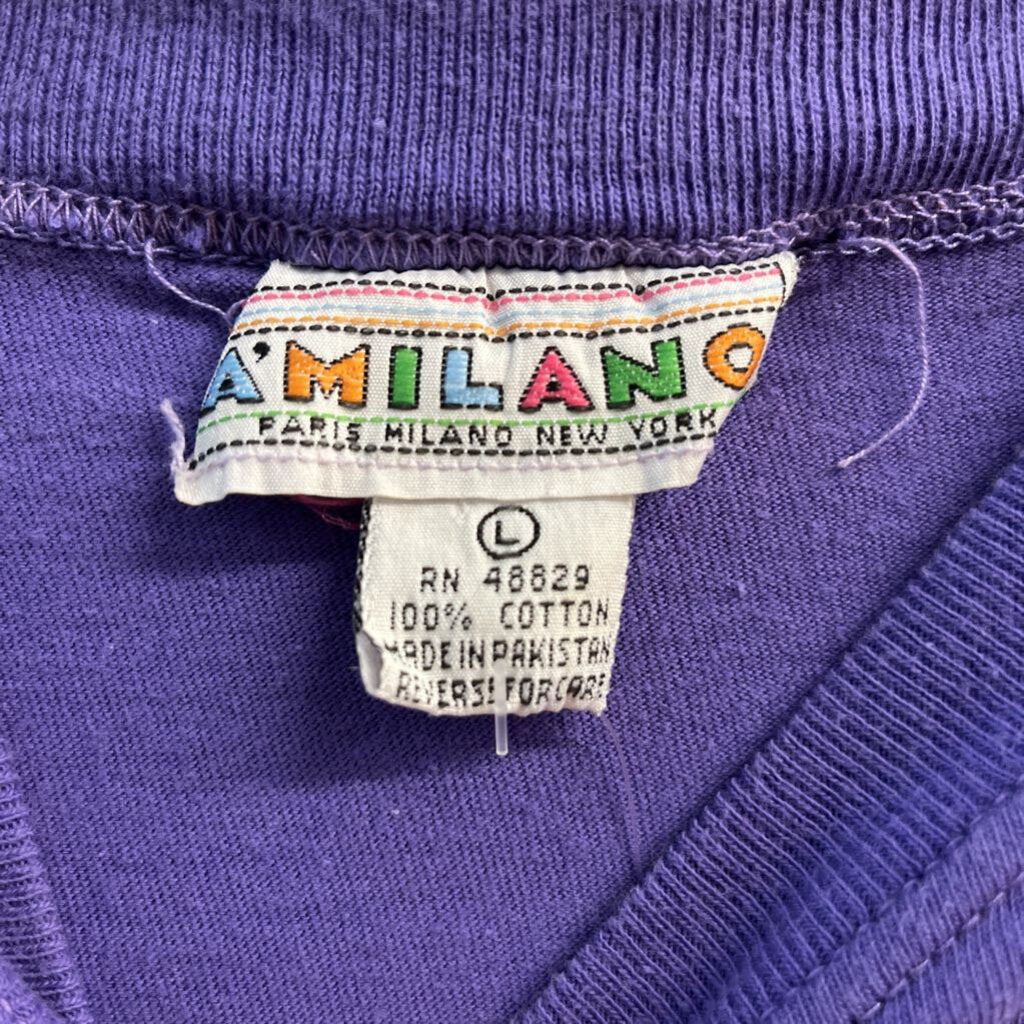 Amilano Fitted T-Shirt Purple Ladies Size L