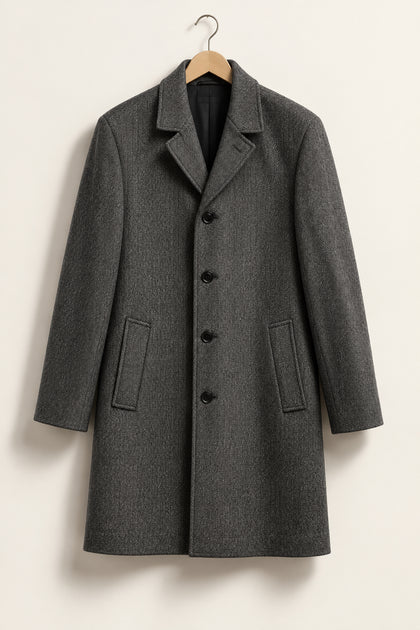 London Fog Herringbone Sport Coat Vintage Dark Grey Men’s Size L