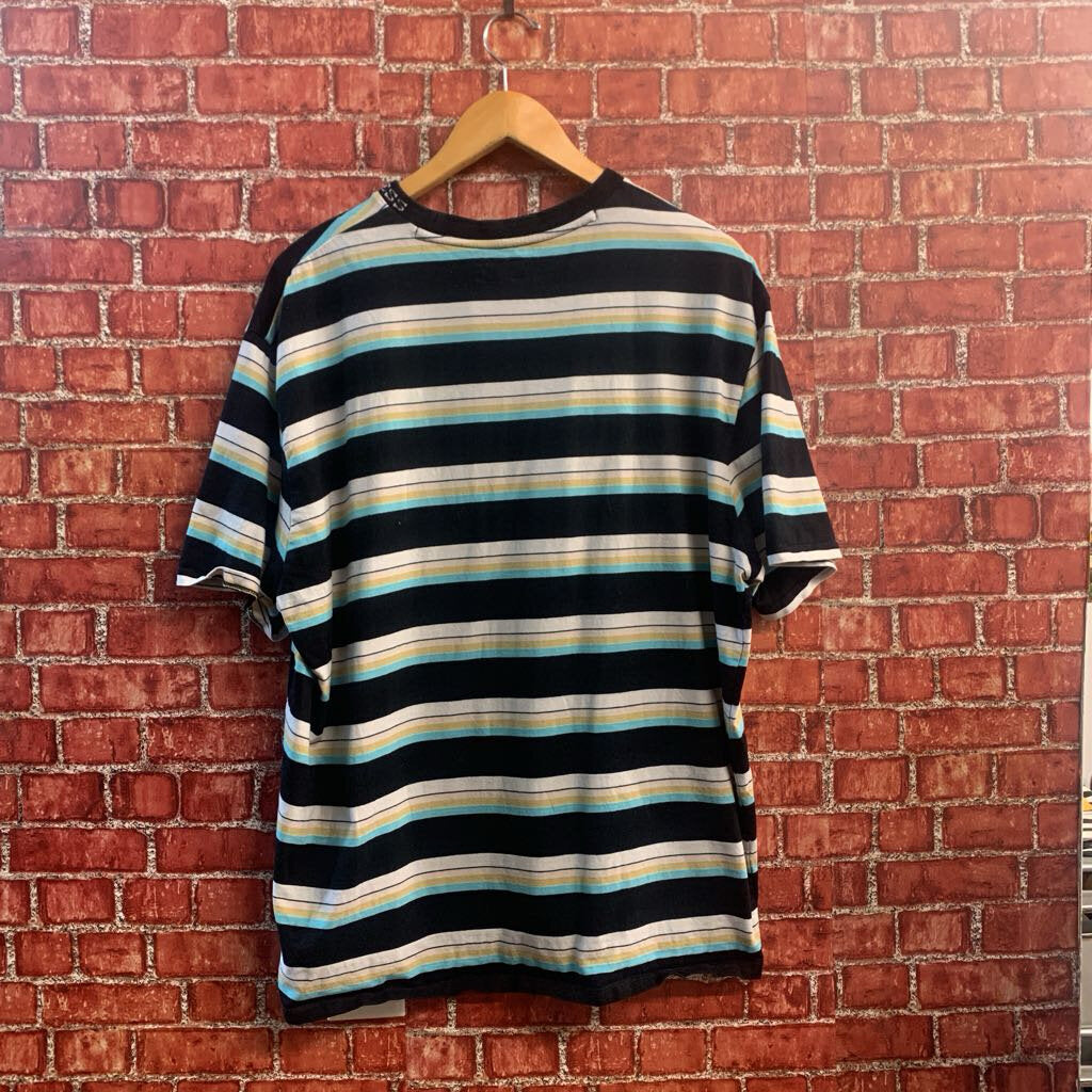 Guess Originals Stripped T-shirt Black/White/Pink/Teal Men’s Size XL