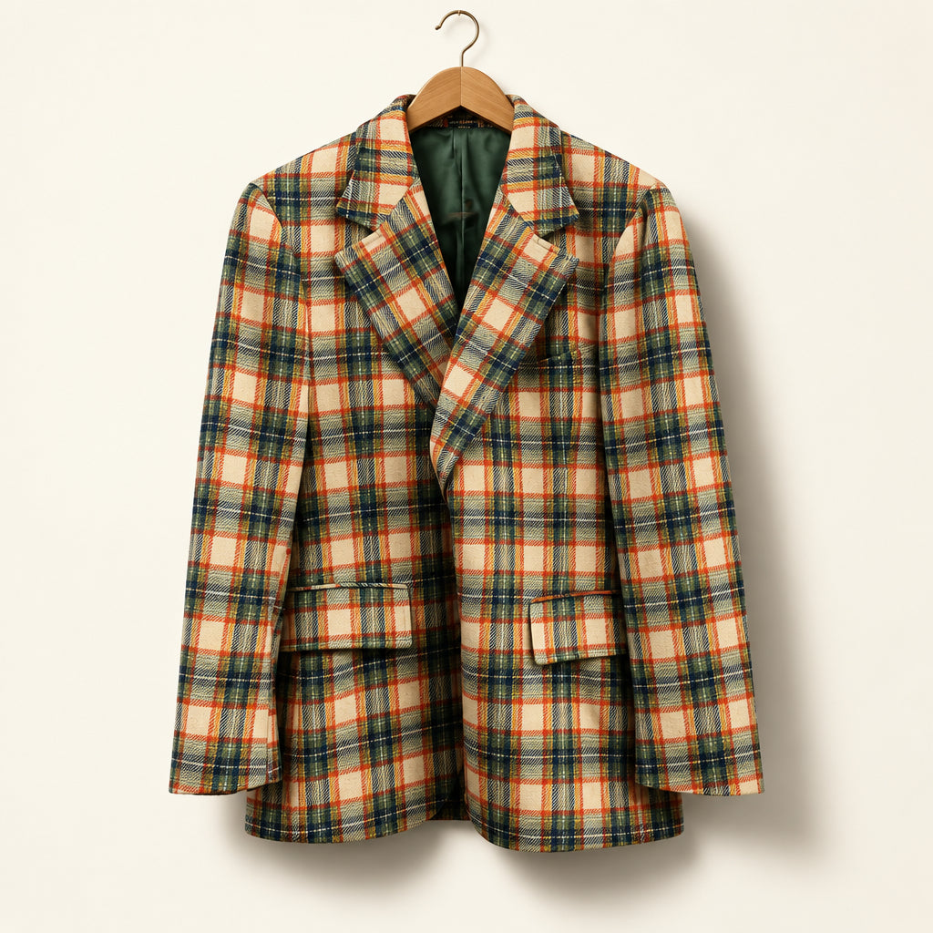 Larry Kane Plan Blazer Orange/Red/Blue/Green Men’s Size XL