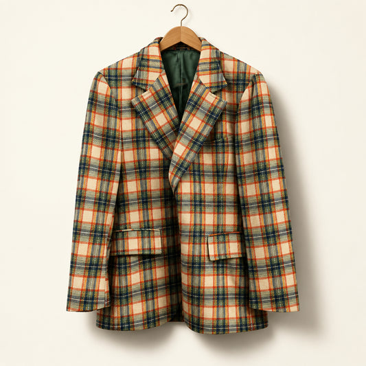 Larry Kane Plan Blazer Orange/Red/Blue/Green Men’s Size XL