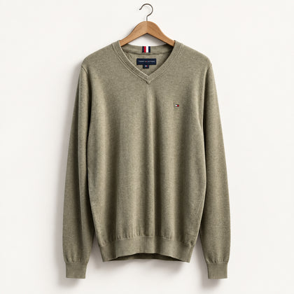 Tommy Hilfiger Knit Sweater V-Neck Beige Men’s Size XXL