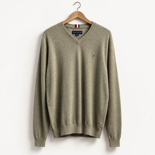 Tommy Hilfiger Knit Sweater V-Neck Beige Men’s Size XXL
