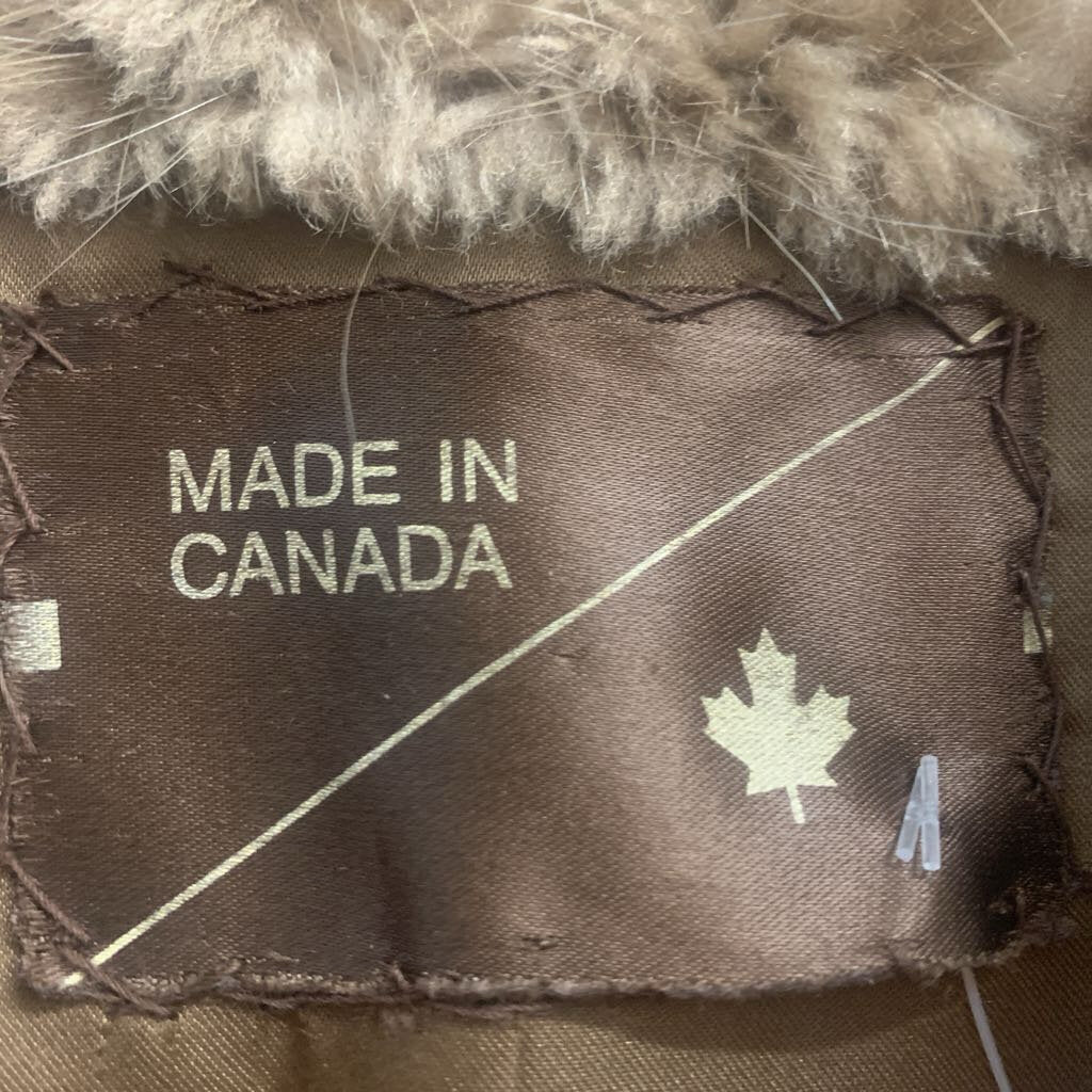 Unbranded Made in Canada Long Fur Coat Brown Ladies Size XL