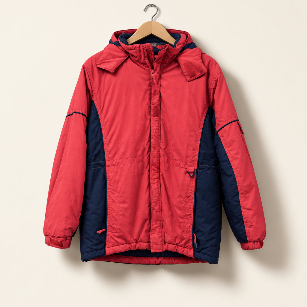 LL Bean Colorblock Winter Jacket Pink/Navy Ladies Size XL