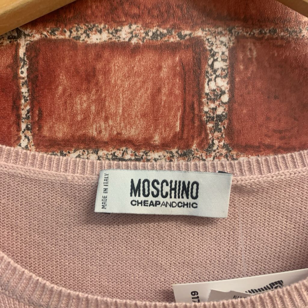 Moschino Cheap and Chic Y2K Tank Embroidered Floral Sequins Pale Pink Ladies Size L