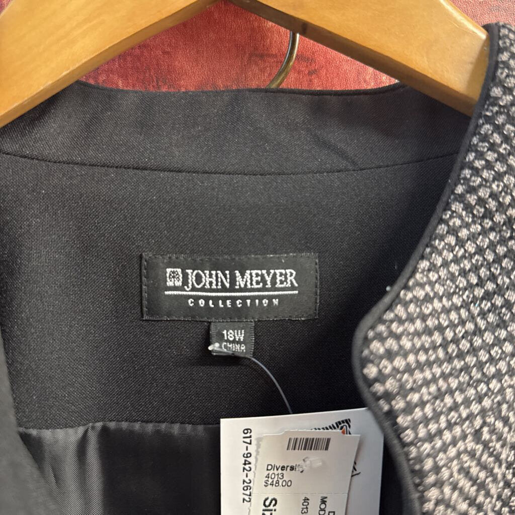 John Meyer Skirt Suit Knit Grey Ladies Size 18W