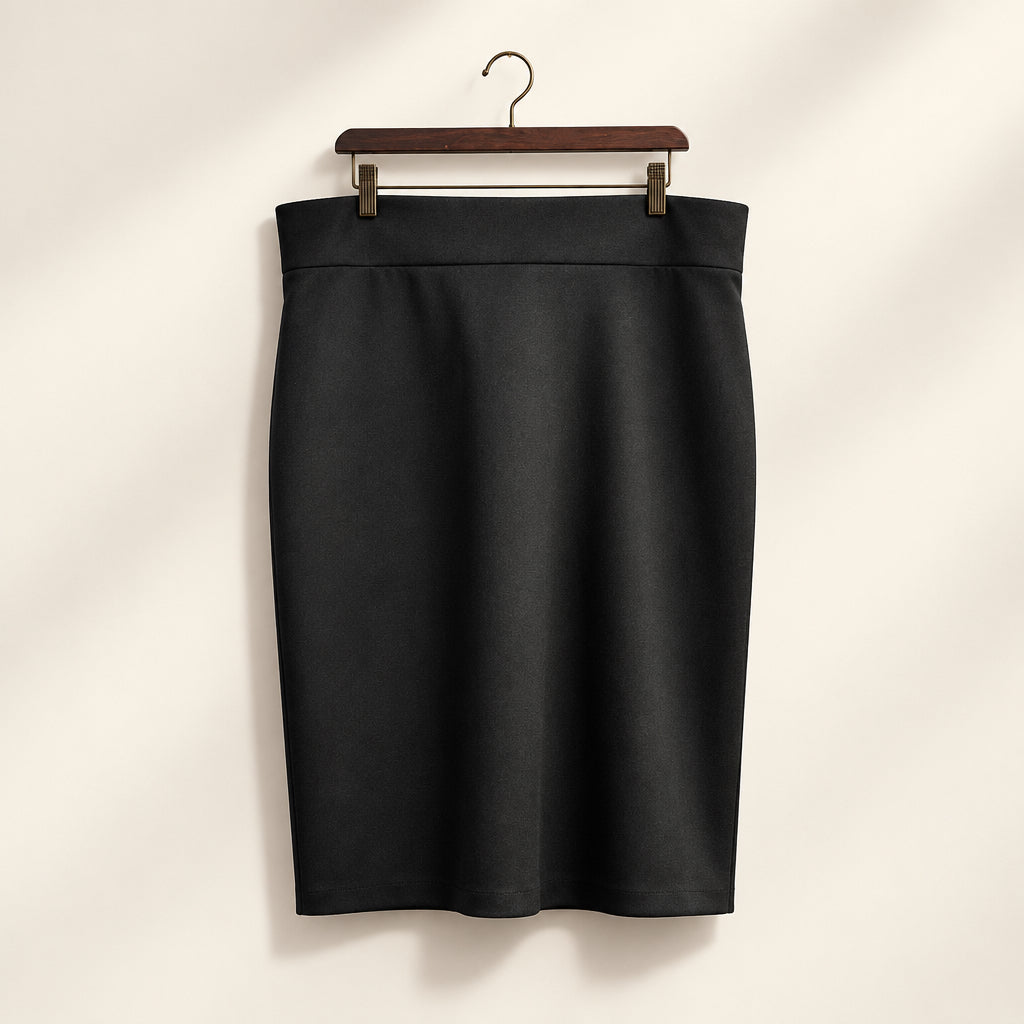 Eloquii Faux-Leather Midi Skirt Black Ladies Size 24