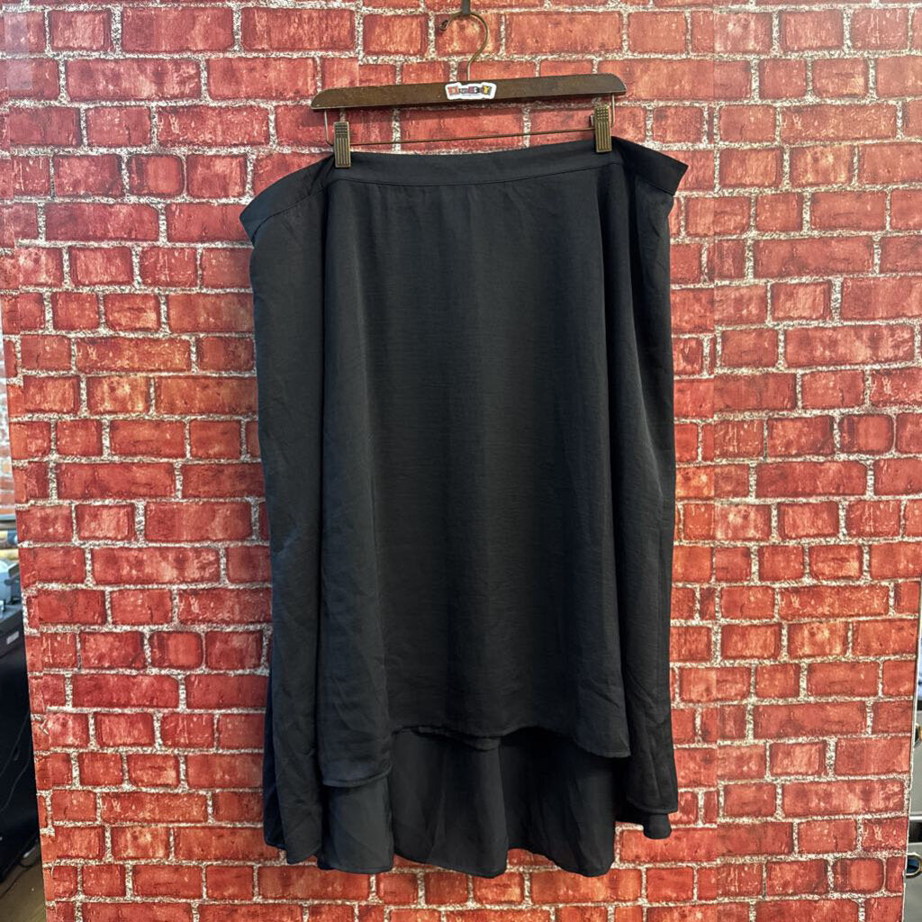 Sejour Midi Skirt Elastic Waist Black Size 3X