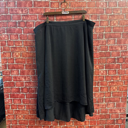 Sejour Midi Skirt Elastic Waist Black Size 3X