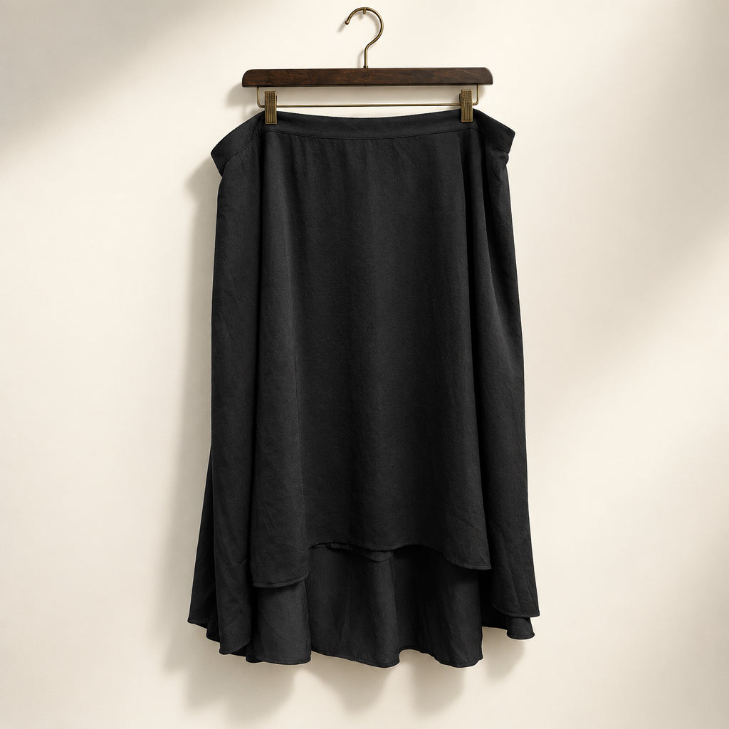 Sejour Midi Skirt Elastic Waist Black Size 3X
