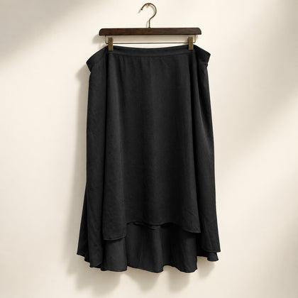 Sejour Midi Skirt Elastic Waist Black Size 3X
