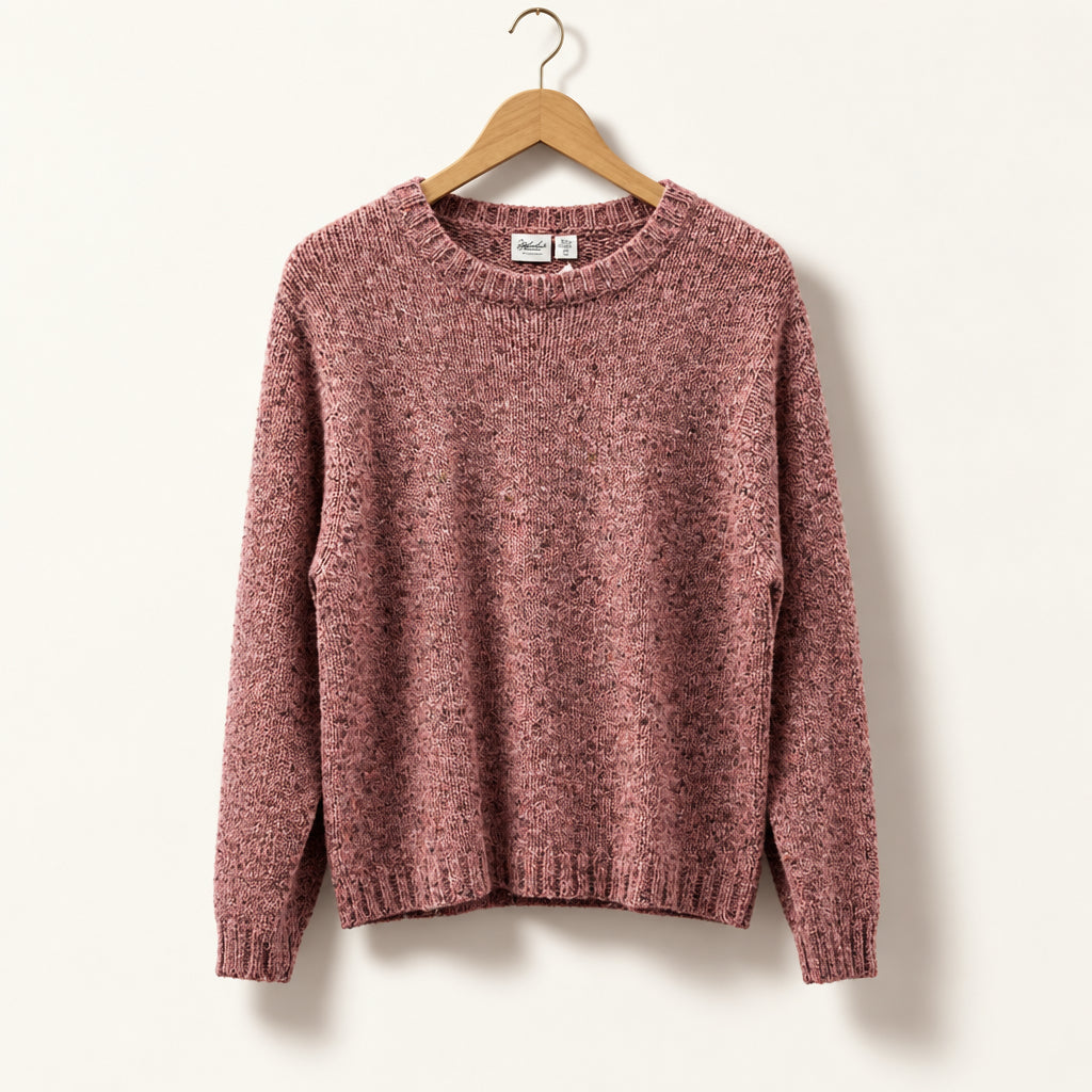 Haband Vintage Sweater Knit Pink/Brown Ladies Size XL