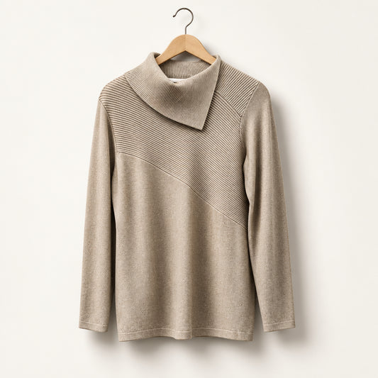 Metric Vintage Sweater Open Turtleneck Taupe Ladies Size XL