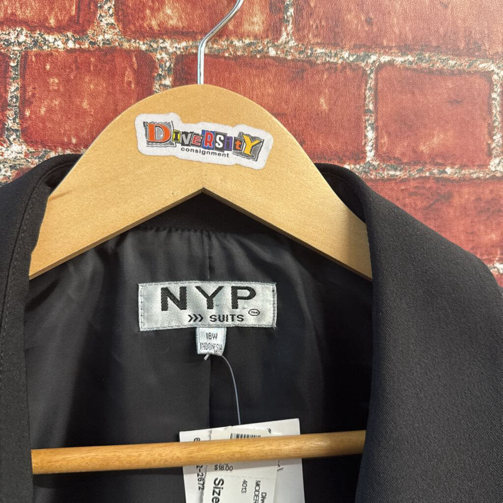 NYP Suits Vintage Blazer Jacket Black Size 18W