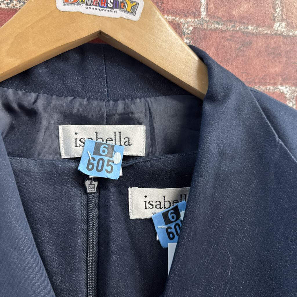 Isabella Vintage Dress and Jacket Open Grommets Navy Ladies Size 18W