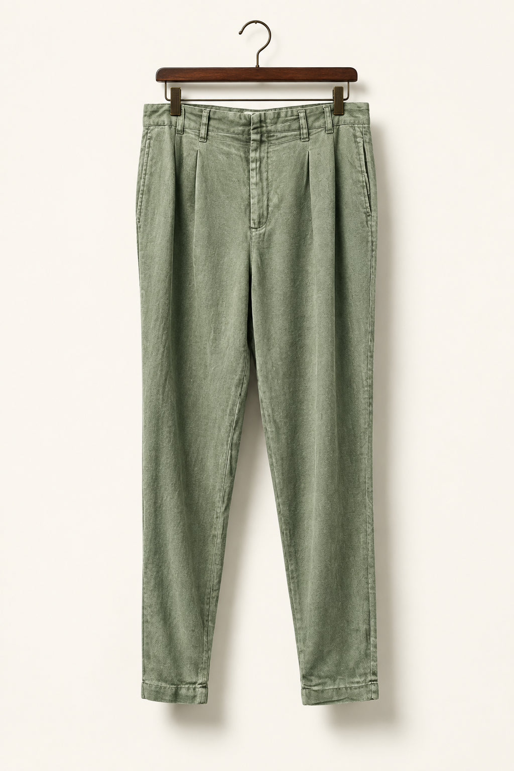 Springfield Pleated Wide-Leg Linen Pant Olive Ladies Size 40