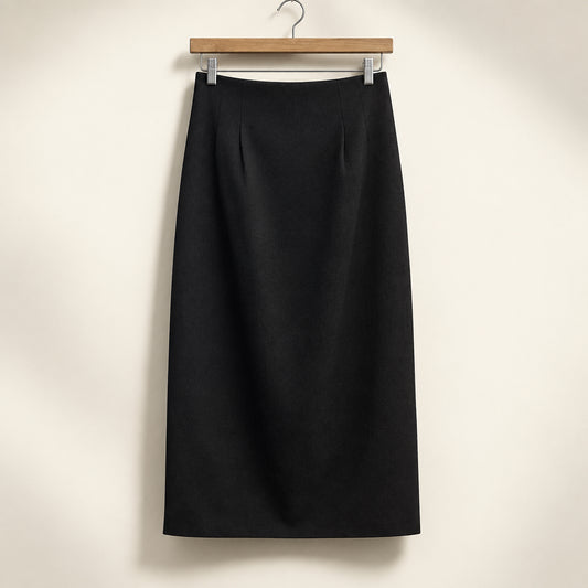 David N Vintage Maxi Skirt Wool Black Ladies Size 8