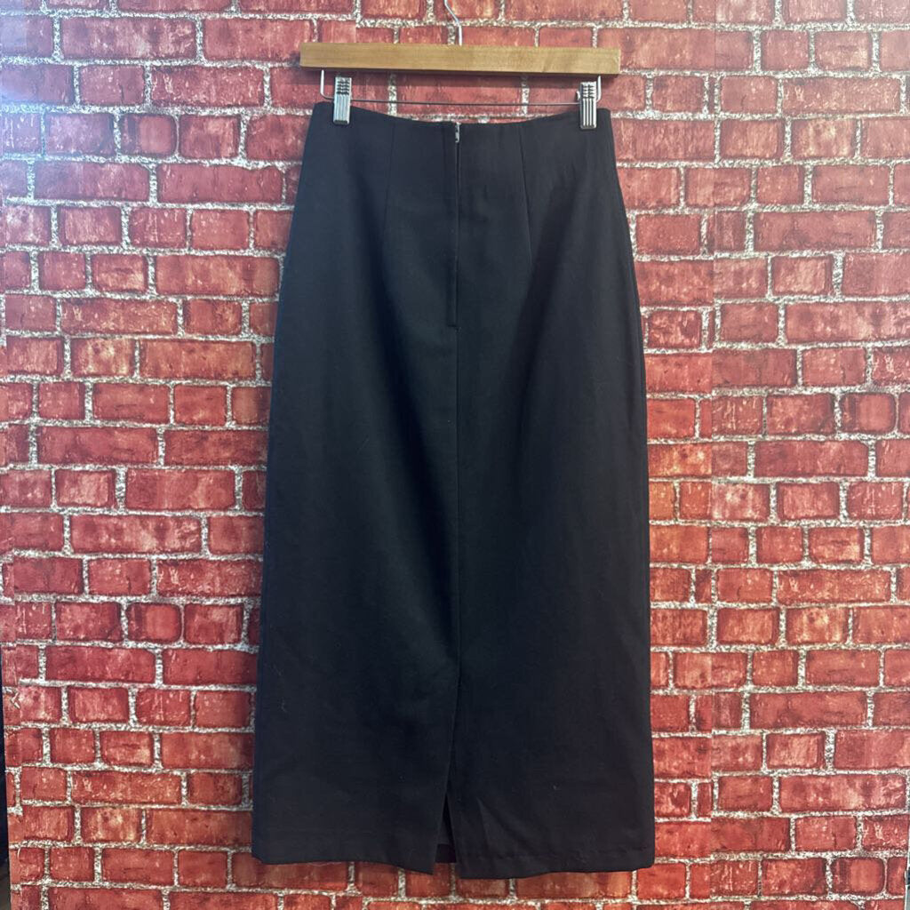 David N Vintage Maxi Skirt Wool Black Ladies Size 8