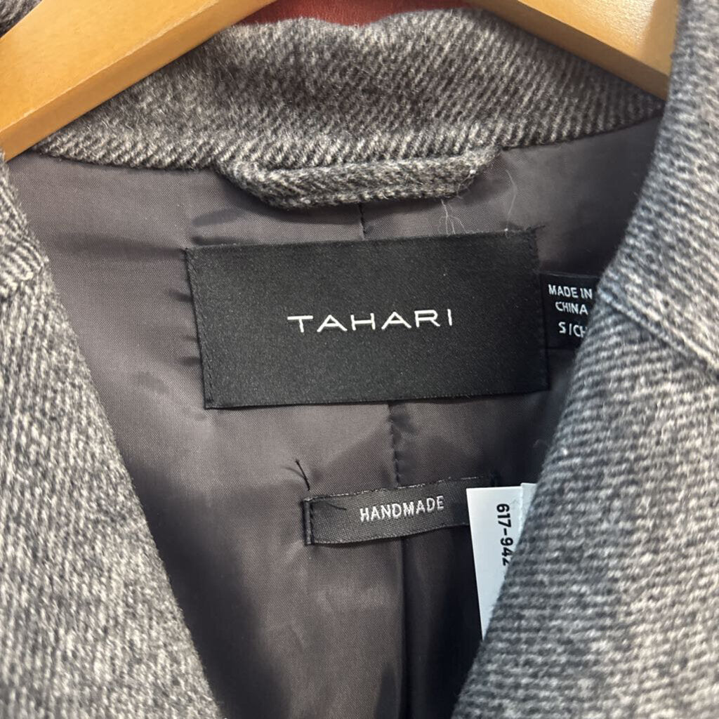 Tahari Pea Coat Wool Blend Grey Ladies Size S