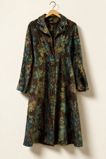 Habitat Vintage Tapestry Jacket Long Leaves Brown/Multi Size L