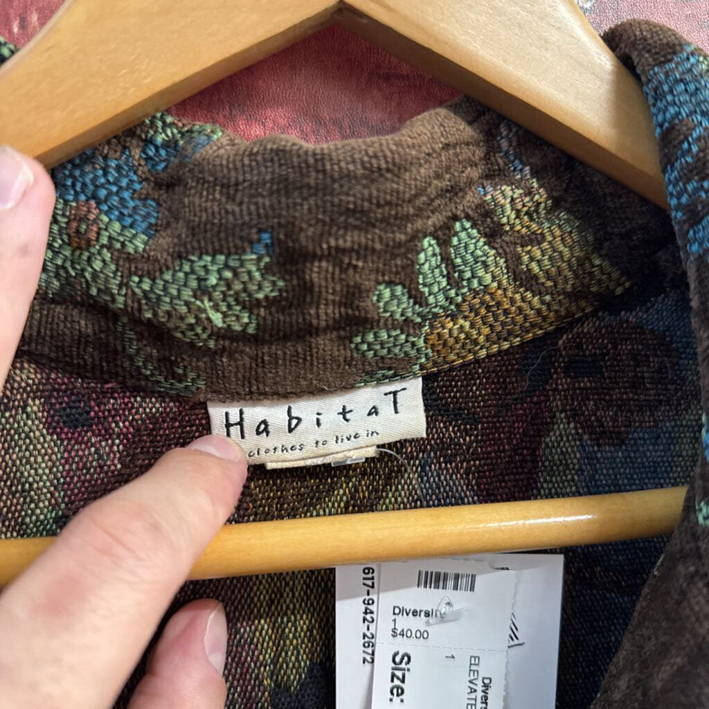 Habitat Vintage Tapestry Jacket Long Leaves Brown/Multi Size L
