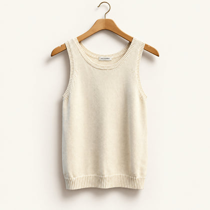 Cambridge Spirit Vintage Knit Vest Beige Ladies Size M