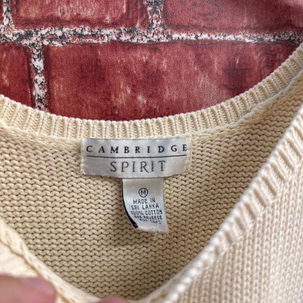 Cambridge Spirit Vintage Knit Vest Beige Ladies Size M