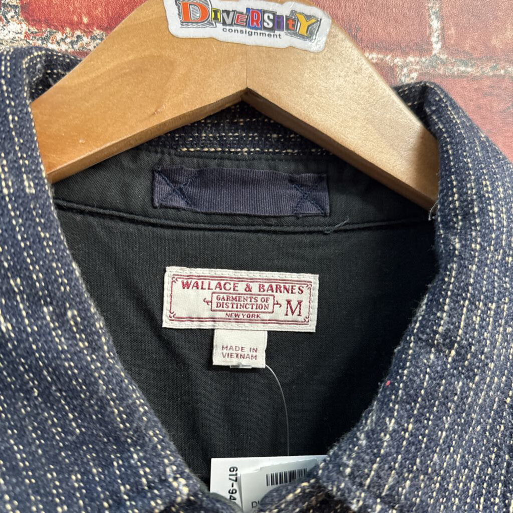 Wallace & Barnes Shacket Faded Pin Stripes Indigo/Beige Men’s Size M
