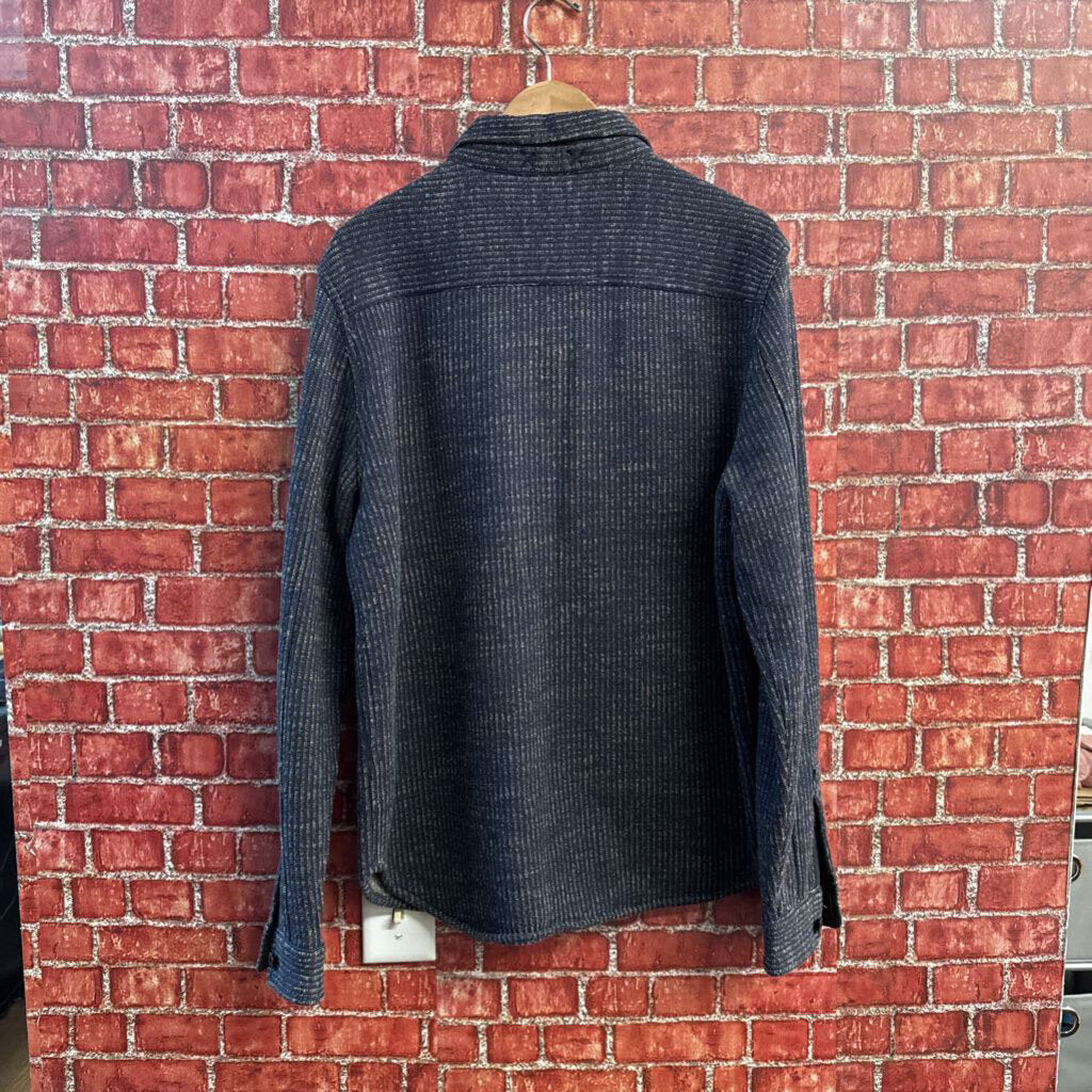 Wallace & Barnes Shacket Faded Pin Stripes Indigo/Beige Men’s Size M