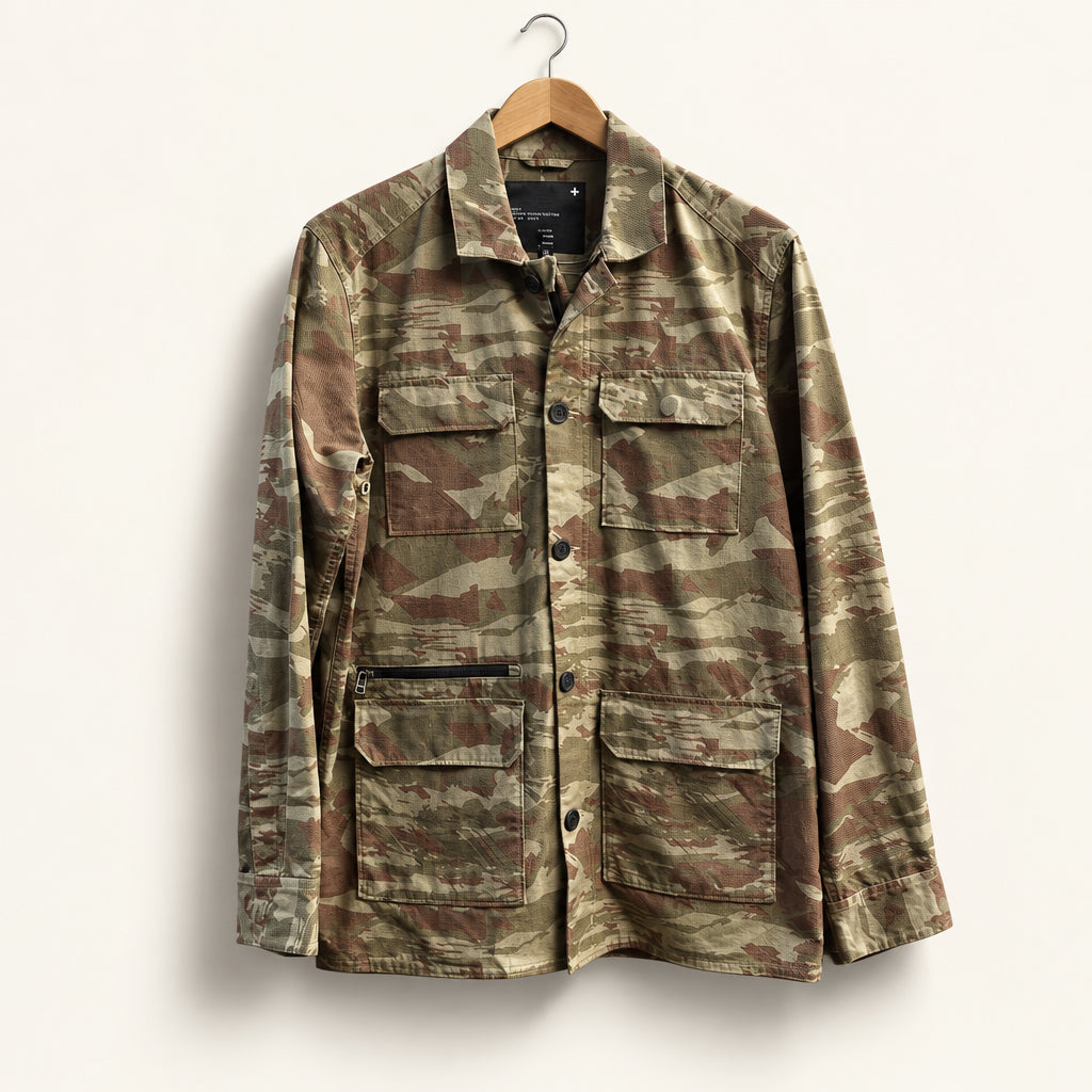 Tavik Beach Culture Camo Utility Jacket Brown Men’s Size S